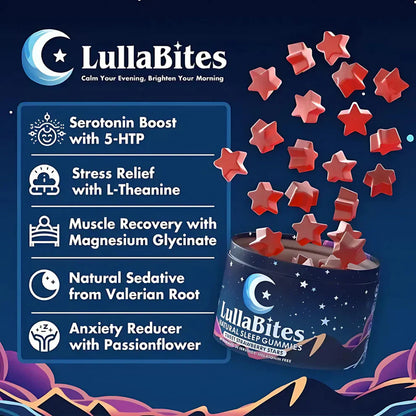 Sleep Gummies: Fall Asleep & Wake Refreshed | Natural Strawberry Stars for Restful Nights