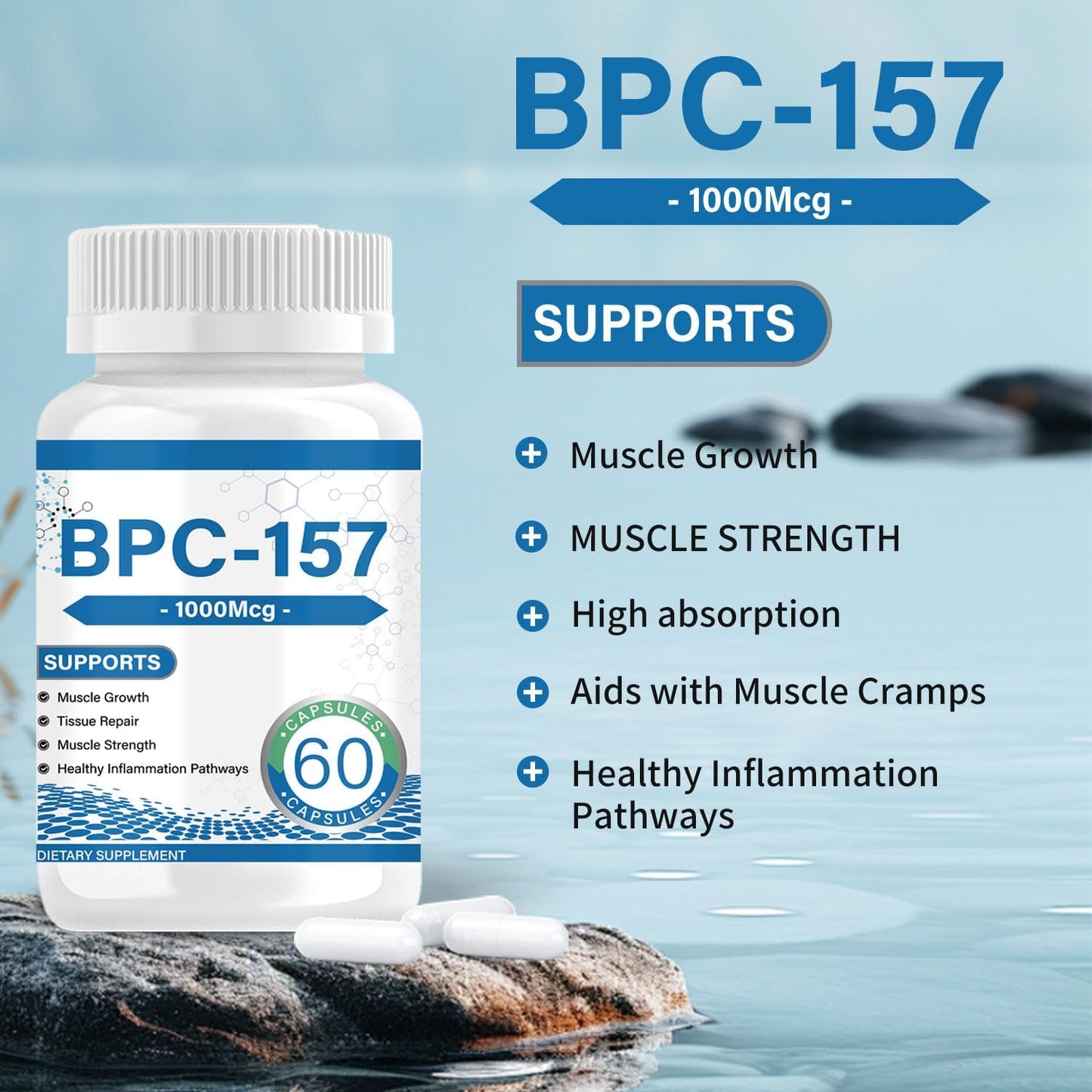 Muscle Growth & Repair Complex | 157mg Total, 1000mcg per Capsule (60ct) | Non-GMO